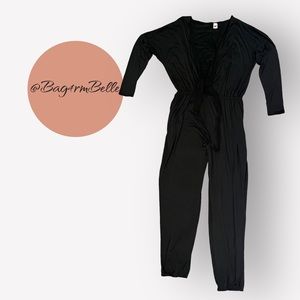 Tie anyway jumpsuit black